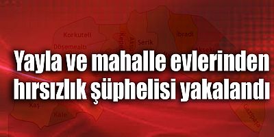 Yayla ve mahalle evlerinden hırsızlık şüphelisi yakalandı