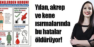 Yılan, akrep ve kene ısırmalarında bu hatalar öldürüyor!
