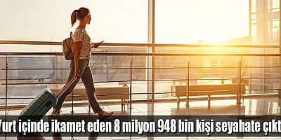 Yurt içinde ikamet eden 8 milyon 948 bin kişi seyahate çıktı